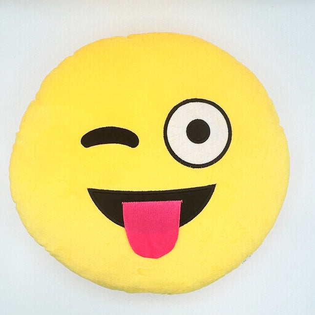 14 by 14 in plush face emoji pillow