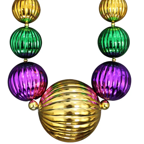 62" 40/50/60/70/80/100/150mm Purple, Green and Gold Onion Ball Beads