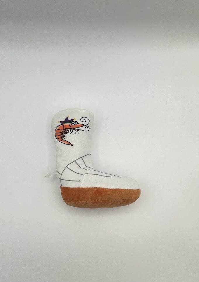 Plush Shrimp Boot 8 by 6.5 in