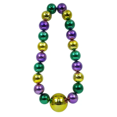 60/100mm - Purple, Green and Gold Round Balls Necklace