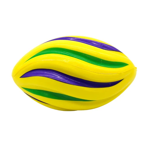 7" Purple, Green, and Yellow Spiral Foam Football