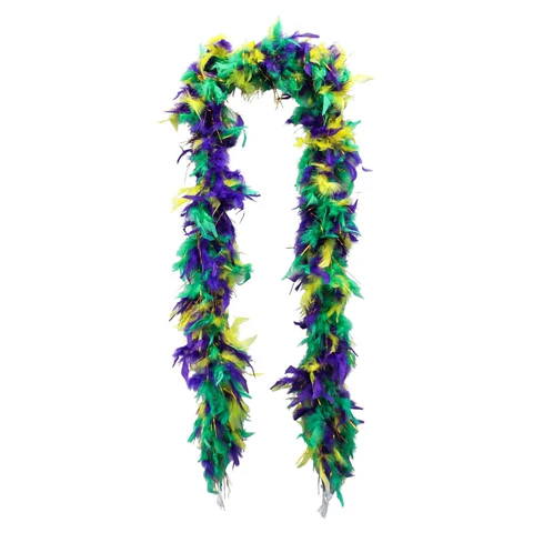 6' Purple, Green and Gold Boa with Gold Tinsel