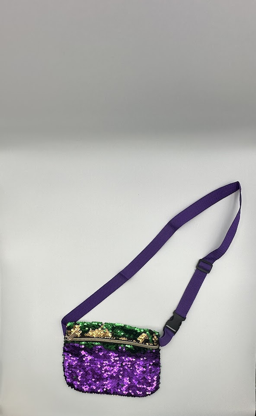 Purple, Green And Gold Striped Mardi Gras Purse
